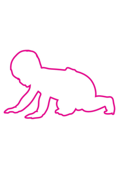 Baby Crawling Family Silhouette Kids Coloring Pages, Free Vectors File